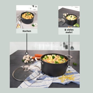 Oala Genius Cerafit Plasma, 5 litri, 24 cm, inox, negru - Img 2
