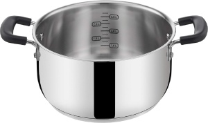 Oala Lagostina Praktischer 20 cm, gri, otel inoxidabil 1810, cu 2 manere