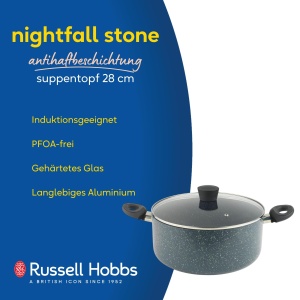 Oala Russell Hobbs Nightfall Stone 28 cm, Antiaderenta, Inductie - Img 2