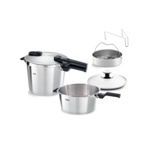 Oala sub presiune Fissler Vitaquick Premium, 6L si 3.5L, din inox reciclat, inductie