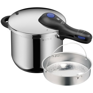 Oala sub presiune WMF Perfect Plus 65L otel inoxidabil compatibila inductie cu insert pentru gatit la aburi - Img 1