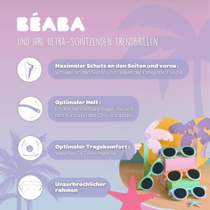 Ochelari de soare pentru bebelusi BEABA, 100 protectie UV, culoare lila - Img 3