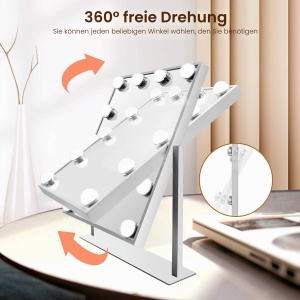 Oglinda de machiaj TUREWELL cu lumini LED, 3 moduri de iluminare, rotatie 360 - Img 5