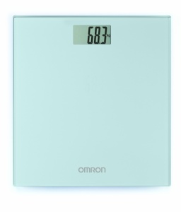 OMRON HN289 Cantar digital de baie cu afisaj LCD mare si picioare antiderapante Cantar de corp extra plat gri