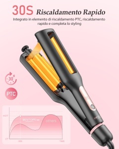Ondulator de par 4 in 1 BESTOPE MIX, 22253238mm, 4 temperaturi, negru-roz - Img 6