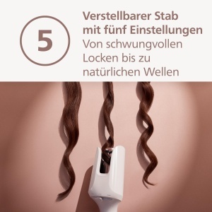 Ondulator Philips WavePro Styler 9000 BHB96810 Alb Tehnologie SenseIQ 5 Setari de Styling - Img 5
