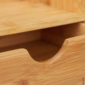 Organizator birou Relaxdays, 3 sertare, bambus, 21x20x13 cm, natural - Img 8