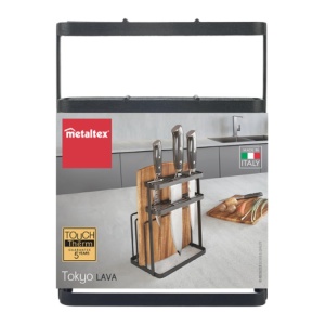 Organizator cutite si tocatoare Metaltex Tokyo Lava Negru - Img 2
