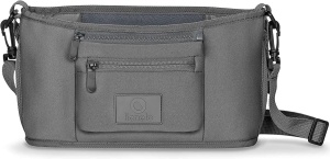 Organizator pentru carucior LIONELO Little Cube, impermeabil, cu 2 buzunare pentru sticle, gri