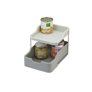 Organizer de bucatarie Joseph Joseph Duo, 2 etaje, cu sertar, gri