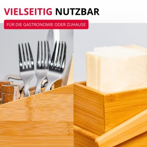Organizer de bucatarie Westmark Tapas Friends, 5 compartimente, bambus, culoare bej - Img 3