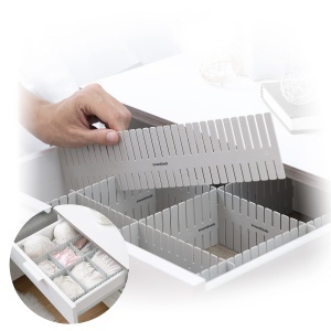 Organizer de sertar InnovaGoods Condor, ajustabil, 7 cm x 37 cm, gri - Img 6