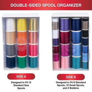 Organizer Garn Spule Singer, Doppelseitiger, 32 spule, transparent - Img 2