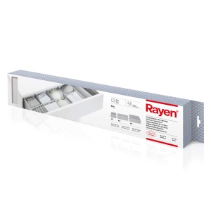Organizer pentru sertare Rayen, 6 cutii pliabile, gri deschis, diverse dimensiuni