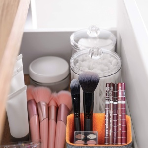 Organizer pentru sertare Relaxdays, set 5 piese, 3 dimensiuni, griorange - Img 5
