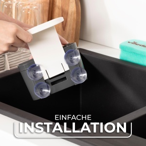 Organizer pentru spume Vileda cu suport cu ventuze, design modern, plastic rezistent - Img 4