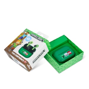 OTL Technologies MC1227 Minecraft TWS Casti cu carcasa de incarcare wireless, verde - Img 5