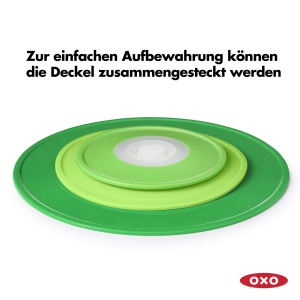 OXO Good Grips Capac din silicon reutilizabil 20cm Verde Transparent - Img 4