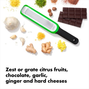 OXO Good Grips Zest Ripper din otel inoxidabil gravat, verde - pentru lamai si multe altele - Img 2