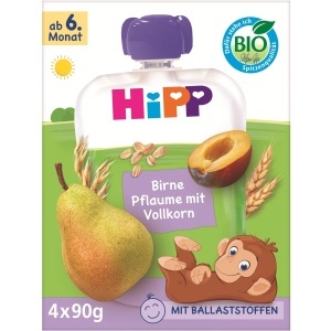 Pachet HiPP Bio Quetschie cu Para si Pruna, 16 buc, fara zahar adaugat, vegan
