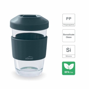 Pahar reutilizabil Lacor 63138 din borosilikat cu capac, 280 ml, antiderapant - Img 5