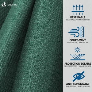Panou de Protectie VOUNOT 1.5x20m, HDPE 150gm, Verde, 85 Umbra - Img 4