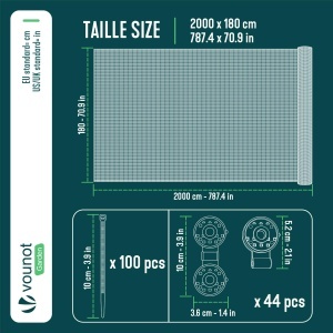 Panou de protectie VOUNOT 1.820m, HDPE, UV-resistent, Anthrazit - Img 3