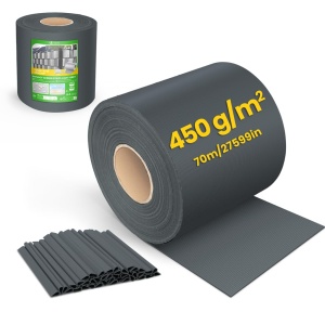 Panou de protectie VOUNOT PVC 70m x 19cm, Anthrazit, 40 clipsuri