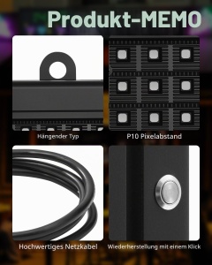 Panou LED Scrolling VEVOR P10, 99 x 35 cm, Control Bluetooth, Design Personalizat - Img 4