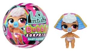 Papusa L.O.L. Surprise Bubbly Surprise Baby Sisters - 4 piese, design cu schimbare de culoare, 6 modele