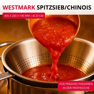 Pasier cu colturile rotunjite Westmark Spitzsieb Pro, inox, 20 cm - Img 2