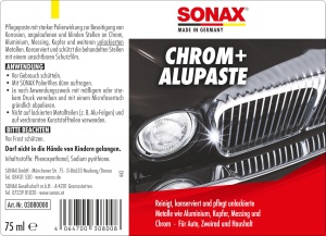 Pasta de intretinere SONAX ChromAluPaste 75 ml pentru metal neacoperit - Img 2