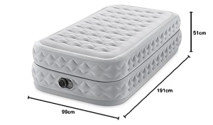 Pat de aer Intex Twin Supreme Air-Flow cu Fiber-Tech RP, Dimensiuni umflate: 99 cm x 191 cm x 51 cm (64488ND) - Img 10