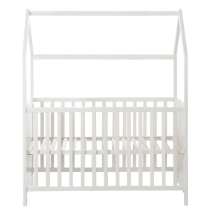 Pat pentru copii Roba Hausbett 60x120 cm alb reglabil pe inaltime transformabil - Img 2