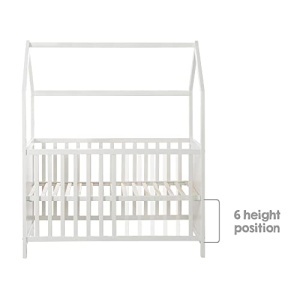 Pat pentru copii Roba Hausbett 60x120 cm alb reglabil pe inaltime transformabil - Img 12