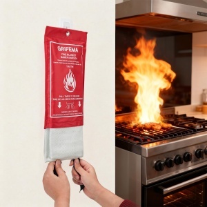 Patura antifoc GRIFEMA GA3002, 1x1m, pentru bucatarie si exterior, 2 bucati - Img 6