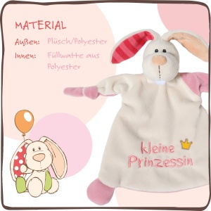 Patura de plus NICI Hase Kleine Prinzessin 25x25 cm pentru copii, 0 luni - Img 4