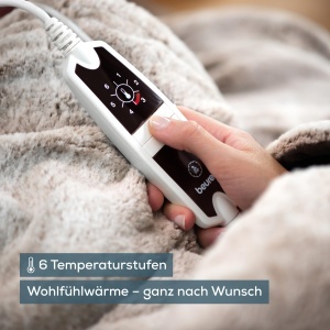 Patura electrica Beurer HD 150 XXL, 200 x 150 cm, 6 trepte de temperatura, culoare taupe - Img 5