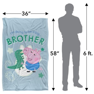 Patura George Pig Big Brother, 91 x 147 cm, poliester, moale si calduroasa - Img 3