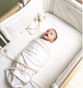 Patura pentru bebelusi BEABA, 100 bumbac, albbeige, 0-3 luni - Img 2
