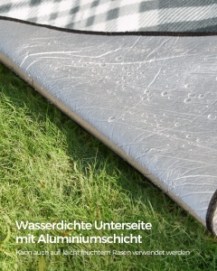 Patura picnic SONGMICS GCM60GW 195x150 cm impermeabila pliabila gri-alb - Img 5
