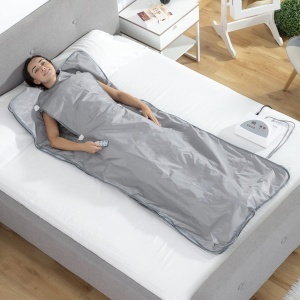 Patura termica infrarosu InnovaGoods, 2 zone de incalzire, gri, pentru detoxifiere - Img 9