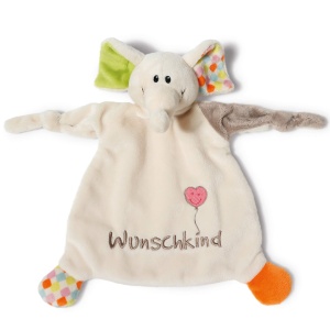 Paturica de plus NICI Elefant 25x25 cm pentru bebelusi si copii