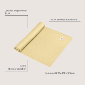Paturica din Bambus Lionelo Bamboo Swaddle 120x120 cm, Material Natural, Antialergic - Img 7