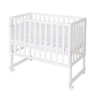 Patut 3 in 1 Roba safe asleep 45 x 90 cm, ajustabil, alb, cu saltea si bariera