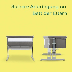Patut Bebe 2-in-1 Bebeconfort Calidoo, Beistellbett si Stubenwagen, 0-6 luni, 5 inaltimi, Grey Mist - Img 5