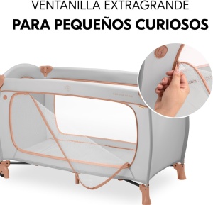 Patut de calatorie hauck Sleep N Play GO Plus, 120 x 60 cm, cu roti, gri - Img 8