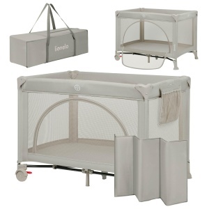 Patut de calatorie Lionelo Laura 2-in-1, 15 kg, cu saltea, compact - Img 1