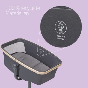 Patut Maxi-Cosi Alba All-in-1, Schimbare usoara intre patutul pentru copii, leagan pentru bebelusi si scaun inalt, 0 luni-3 ani (15 kg), Compatibil cu kitul de masa Maxi-Cosi Alba, Beyond Graphite - Img 5