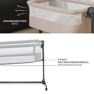 Patut multifunctional Kinderkraft NESTEE UP 2 2-in-1 cu saltea si husa reglabil pe inaltime gri - Img 7